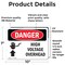 Signmission High Voltage Overhead Danger Sign, Vinyl Decal, 10in W x 7in L, 2PK OS-2PACK-DS-D-710-L-1334 - alternate 8